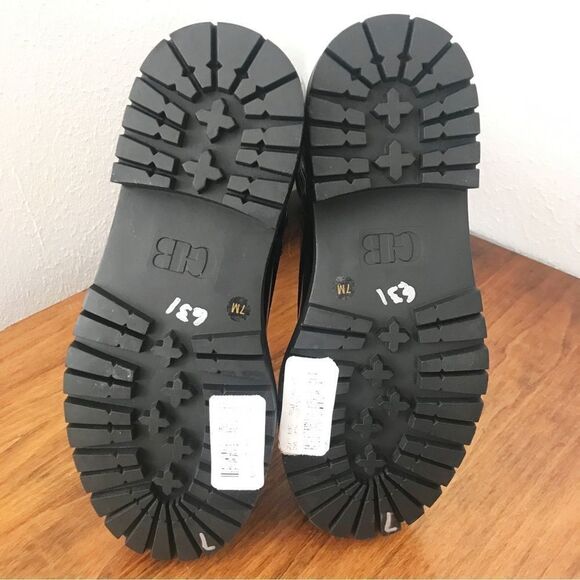 GIANNI BINI Skyscraper Lace Up Lug Sole Platform Tall Boot Patent Leather Size 7 - Picture 9 of 12